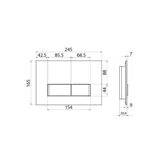 Клавиша смыва IDDIS Uniglass чёрный UNG10GBi77