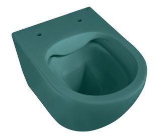 Подвесной унитаз ABBER Bequem AC1101MBG безободковый тёмно-зелёный матовый