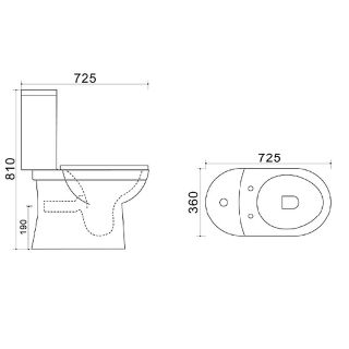 Унитаз-компакт Azario Trend AZ2015-P ободковый с сиденьем микролифт P-trap