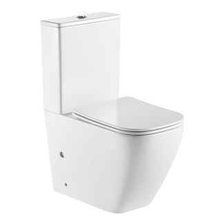 Унитаз напольный Azario LEVANTO AZ-1228A-G безободковый в комплекте cо смывным механизмом Geberit и сиденьем микролифт