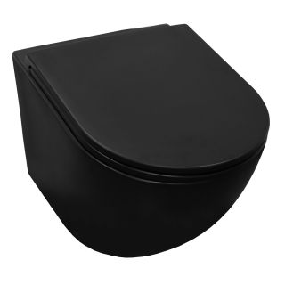 Унитаз подвесной Azario Grado AZ-0046-UQ1-MB безободковый с быстросъемным сиденьем микролифт черный