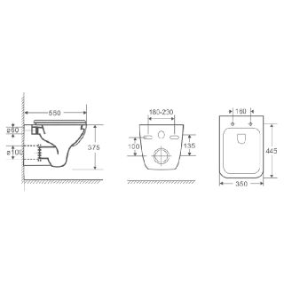 Унитаз подвесной Azario Pavia AZ-2005 с сидением микролифт
