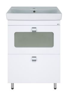 Напольная тумба под раковину Misty Урал 60см с двумя ящиками белый