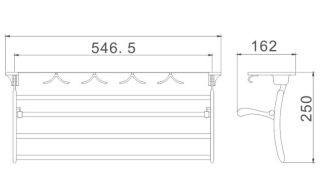 Полка для полотенец Haiba HB805 хром