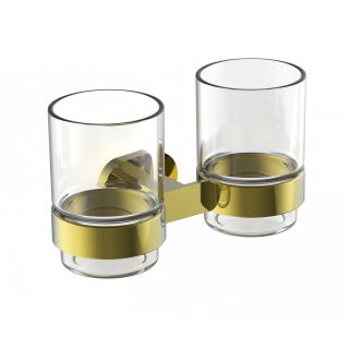 Два стакана для зубных щеток с держателем Wonzon & Woghand First WW-8428-LG золото глянцевое