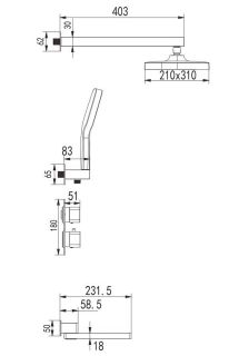 Душевая система Rose R1595F с термостатом белый/хром