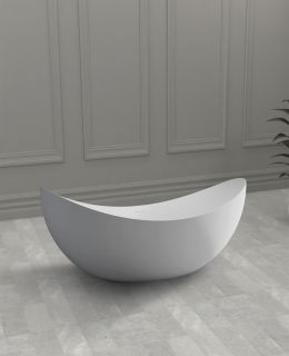 Ванна из искусственного камня ABBER Stein AS9633 180x80см белый матовый