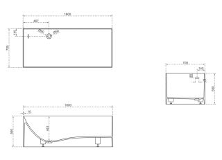 Ванна из искусственного камня ABBER Stein AS9640-1.6 160x70см белый матовый