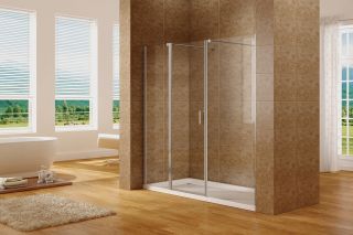 Душевая дверь Aquanet Cinetic AE12-N-120H190U-CT + AE12-F-80H190U-CT 254243 200 см стекло прозрачное профиль хром