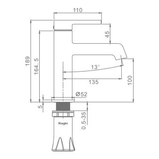 Смеситель для раковины Raglo R20.10.33 медь