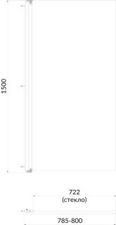 Шторка на ванну Kerama Marazzi Vetro VE.80.BSD.CR 80 см стекло прозрачное профиль хром