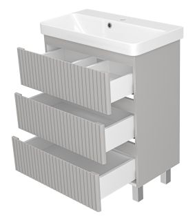 Напольная тумба под раковину Brevita Victory VIC-07070-50-03Я 70см серый шёлк