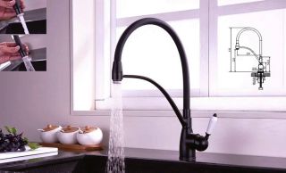 Смеситель для кухни Rose R153H чёрный матовый