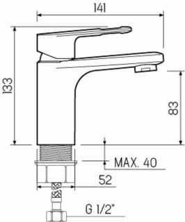 Смеситель для раковины РМС SL134-001F хром