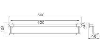 Полка стеклянная Haiba HB1709 66см хром