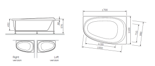 Акриловая ванна Am.Pm Like 170x110 W80A-170L110W-A левая