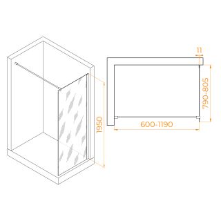 Душевая перегородка RGW WA-002G 35100208-16 80см золото