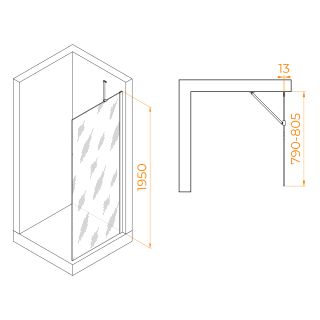 Душевая перегородка RGW WA-110B 351011008-14 80см чёрный
