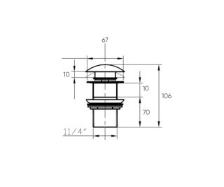 Донный клапан Bronze de Luxe 1001GR, серый
