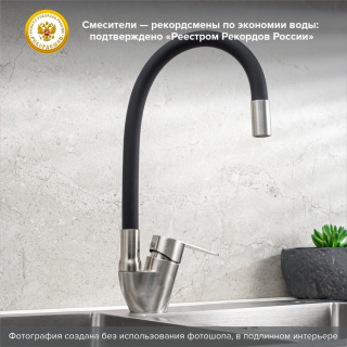 Смеситель для кухни РМС SUS126BL-016F нержавеющая сталь