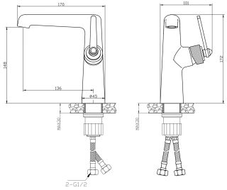 Смеситель для раковины ESKO Bangkok Gun metal BG26MGM графит
