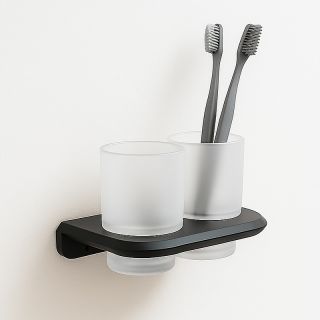 Стакан для ванной комнаты двойной Knotlor SC1032BL, черный