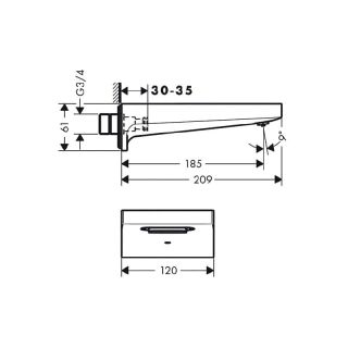 Излив для ванны Hansgrohe 32543670 черный