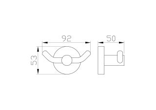 Двойной крючок для ванной Wonzon & Woghand Easy WW-8125 хром
