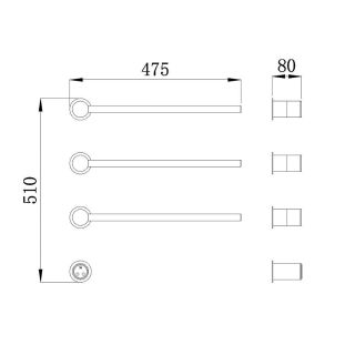 Полотенцесушитель электрический Raglo R350.51.09 47 см встраиваемый сенсорный с терморегулятором графит