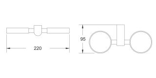 Стакан двойной для ванной комнаты Rose RG1722 хром
