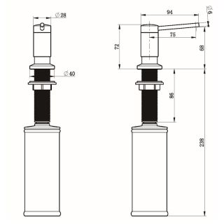 Дозатор для кухонной мойки Grandex Aqua Joy 900026 сатин