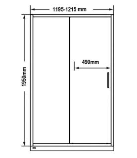 Душевая дверь by Deonria Kupe D-195-120-6-G-B 120см графит/сатин