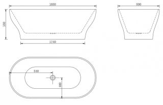 Акриловая ванна ABBER AB9294 168X80