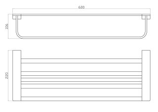 Полка для полотенец  Wonzon & Woghand Eclipse WW-9181-GM тёмный графит