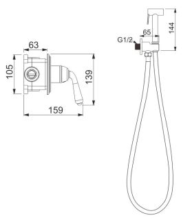 Гигиенический душ со смесителем Rose R0205Q бронза