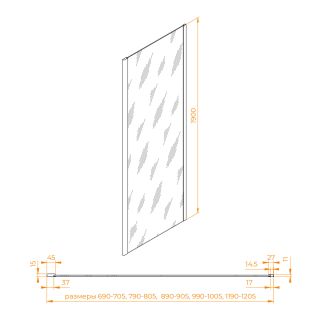 Боковая панель RGW Z-050-5-B 352205509-14 90см чёрный