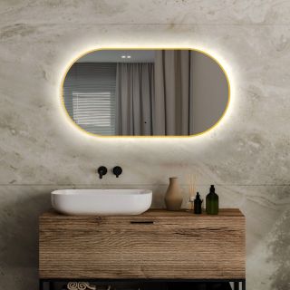 Зеркало с подсветкой ABBER Kontur AG6304SCG 55см золото