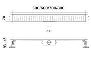 Душевой лоток Haiba HB93800-7 80см чёрный