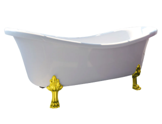 Ванна из искусственного камня Фэма Стиль Габриэлла на опорах золото 187x84 см